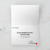 Coupons Happy Valentijnsdag Roze rood Kaart (Binnen)