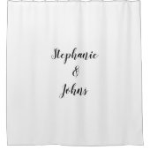 Coupure Aangepaste naam Monogrammen Zwart Witte Ku Douchegordijn (Voorkant)