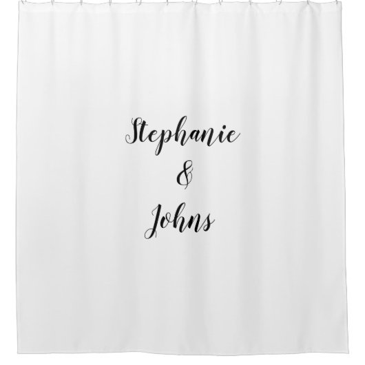 Coupure Aangepaste naam Monogrammen Zwart Witte Ku Douchegordijn (Voorkant)