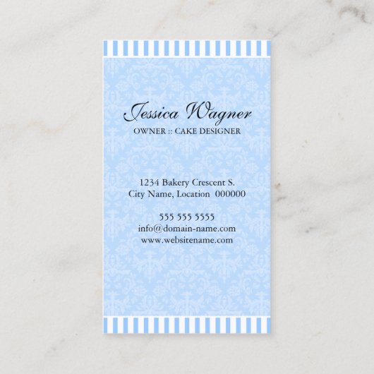 Coupure Bakery Blue Visitekaartje (Achterkant)