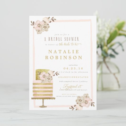 Coupure Bridal Shower - goud Kaart (Staand voorkant)