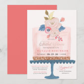 Coupure douche-uitnodiging - PINK Kaart (Voorkant / Achterkant)