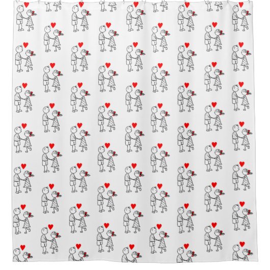 Coupure Love Shower Curtain - Aangepaste kleuren Douchegordijn (Voorkant)