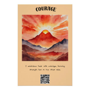 Courage Affirmatie speciaal cadeau Perfect Poster