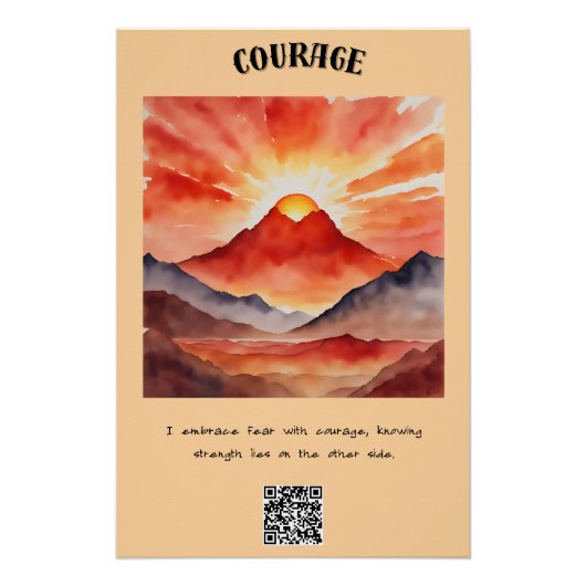 Courage Affirmatie speciaal cadeau Perfect Poster (Voorkant)