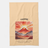Courage Affirmatie speciaal cadeau Theedoek (Verticaal)
