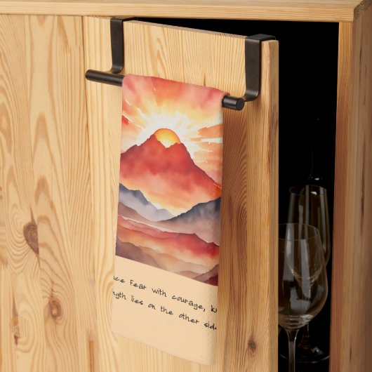 Courage Affirmatie speciaal cadeau Theedoek (Derde Gevouwen)