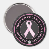 Courage and Strength – Pink Ribbon Awareness Magneet (Voorkant / Achterkant)