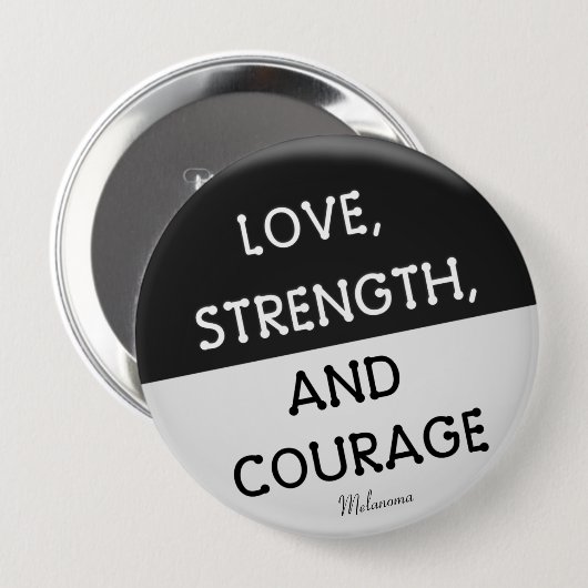 Courage Badge Melanoom Kanker (zwart) Ronde Button 4,0 Cm (Voorkant /achterkant)