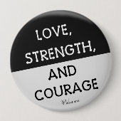 Courage Badge Melanoom Kanker (zwart) Ronde Button 4,0 Cm (Voorkant)