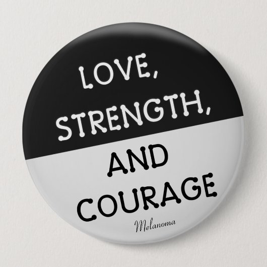 Courage Badge Melanoom Kanker (zwart) Ronde Button 4,0 Cm (Voorkant)