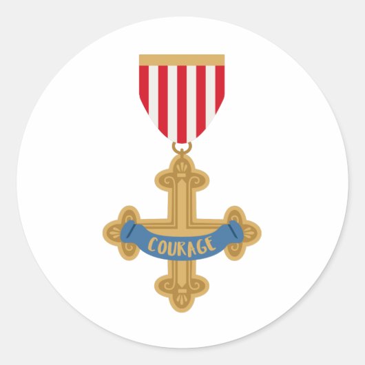 Courage Badge Ronde Sticker (Voorkant)