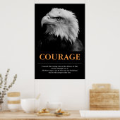 Courage Black White Eagle Motivatie inspiratie Poster (Keuken)