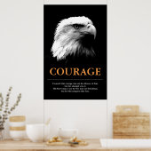 Courage Black White Eagle Motivatie inspiratie Poster (Keuken)