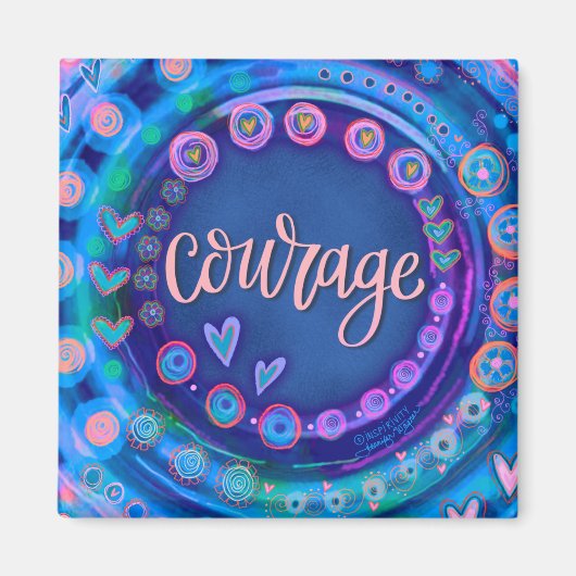 Courage Blue Trendy Moderne Inspirivity Magnet (Voorkant)