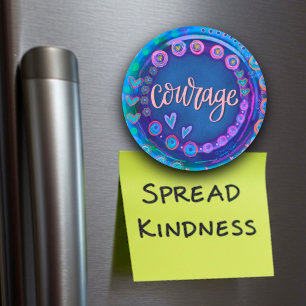 Courage Blue Trendy Moderne Inspirivity Magnet