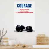 Courage Bodybuilding Training Motivatie Poster (Keuken)