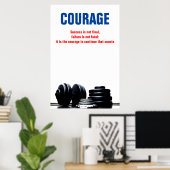 Courage Bodybuilding Training Motivatie Poster (Thuiskantoor)