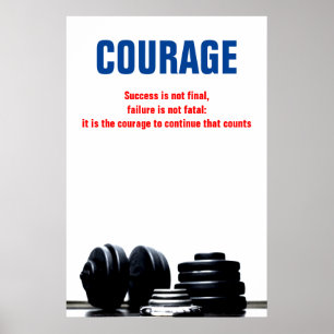 Courage Bodybuilding Training Motivatie Poster