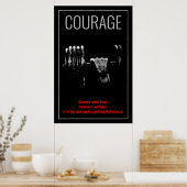 Courage Bodybuilding Training Motivatie Poster (Keuken)