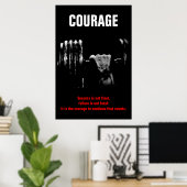 Courage Bodybuilding Training Motivatie Poster (Thuiskantoor)