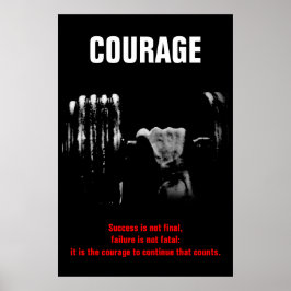 Courage Bodybuilding Training Motivatie Poster