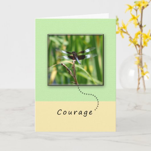 Courage Caring Cancer Kaart met Dragonfly (Gele Bloem)