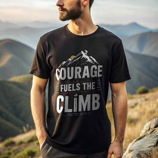 Courage Climb Typografie T-shirt