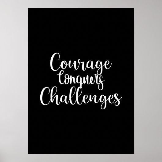 Courage Conquers - Gym Hustle Succes Motivatie Poster (Voorkant)