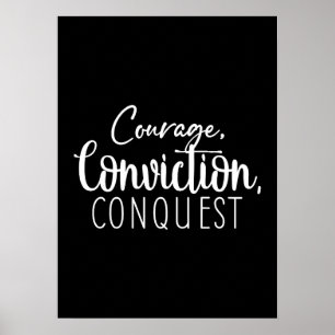 Courage Conquest - Gym Hustle Succes Motivatie Poster