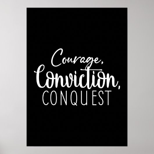 Courage Conquest - Gym Hustle Succes Motivatie Poster (Voorkant)