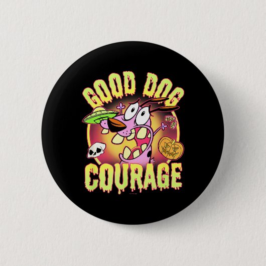 Courage De Laffe Hond Halloween Goede Hond Ronde Button 5,7 Cm (Voorkant)