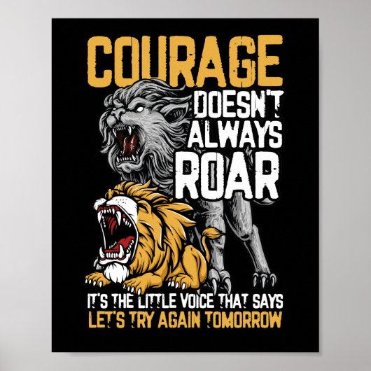 Courage Doesnt Altijd Roar Parkinsons Disease Poster (Voorkant)