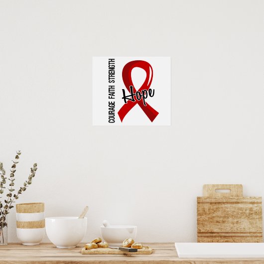 Courage Faith Hope 5 AIDS Poster (Keuken)