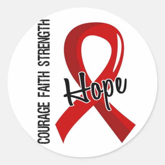Courage Faith Hope 5 AIDS Ronde Sticker (Voorkant)