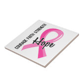 Courage Faith Hope 5 Breast Cancer Tegeltje (Zijkant)