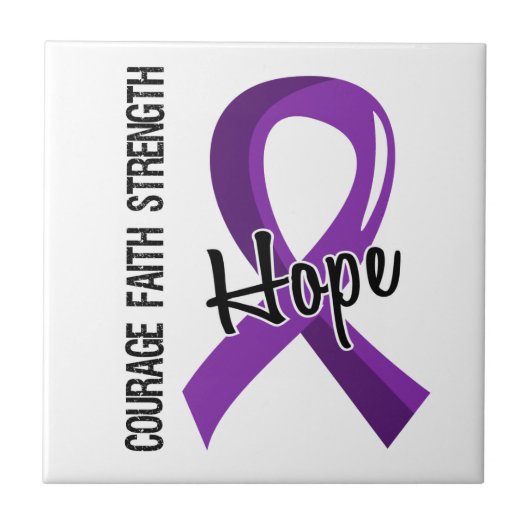 Courage Faith Hope 5 Pancreatic Cancer Tegeltje (Voorkant)