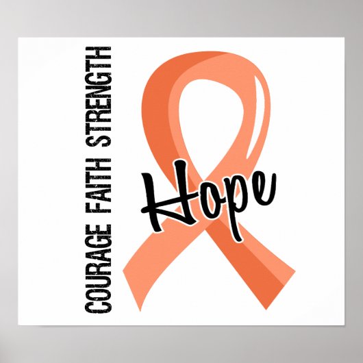 Courage Faith Hope 5 Uterine Cancer Poster (Voorkant)