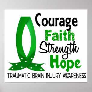 Courage Faith Sterke Hope Traumatic Brain Letjury Poster