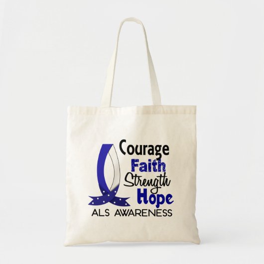 Courage Faith Strength Hope ALS Tote Bag (Voorkant)