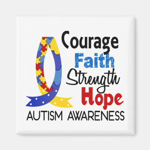 Courage Faith Strength Hope Autism Magneet