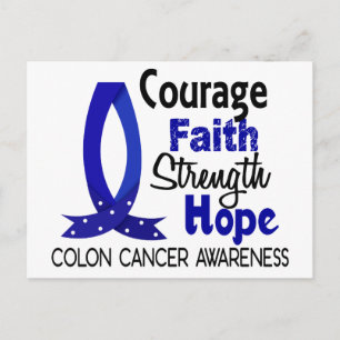 Courage Faith Strength Hope Colon Cancer Briefkaart