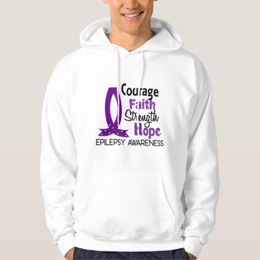 Courage Faith Strength Hope Epilepsy Hoodie (Voorkant)