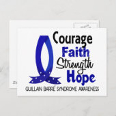 Courage Faith Strength Hope Guillain Barre Syndrom Briefkaart (Voorkant / Achterkant)