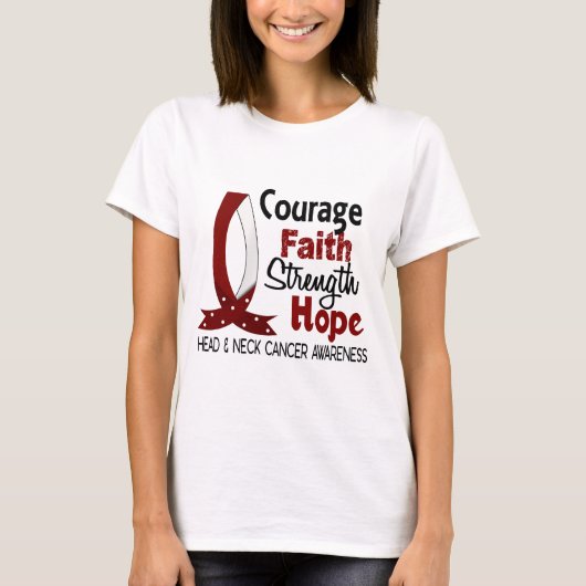Courage Faith Strength Hope Head Neck Cancer T-shirt (Voorkant)