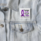 Courage Faith Strength Hope Lupus Vierkante Button 5,1 Cm (In situ)