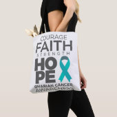 Courage Faith Strength Hope Ovarian Awareness Tote Bag (Dichtbij)