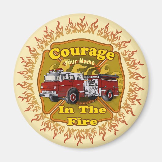 Courage Firetruck Brandweerman magneet (Voorkant)