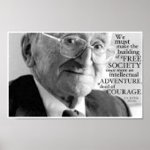"Courage", Friedrich A. Hayek Poster (Voorkant)