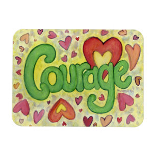 Courage Heart Word Art Inspirerend Fridge Magnet Magneet